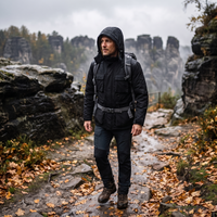 Men's Waterproof Winter Jacket - 3-in-1 Removable Sleeves & Hood - Fleece Lined