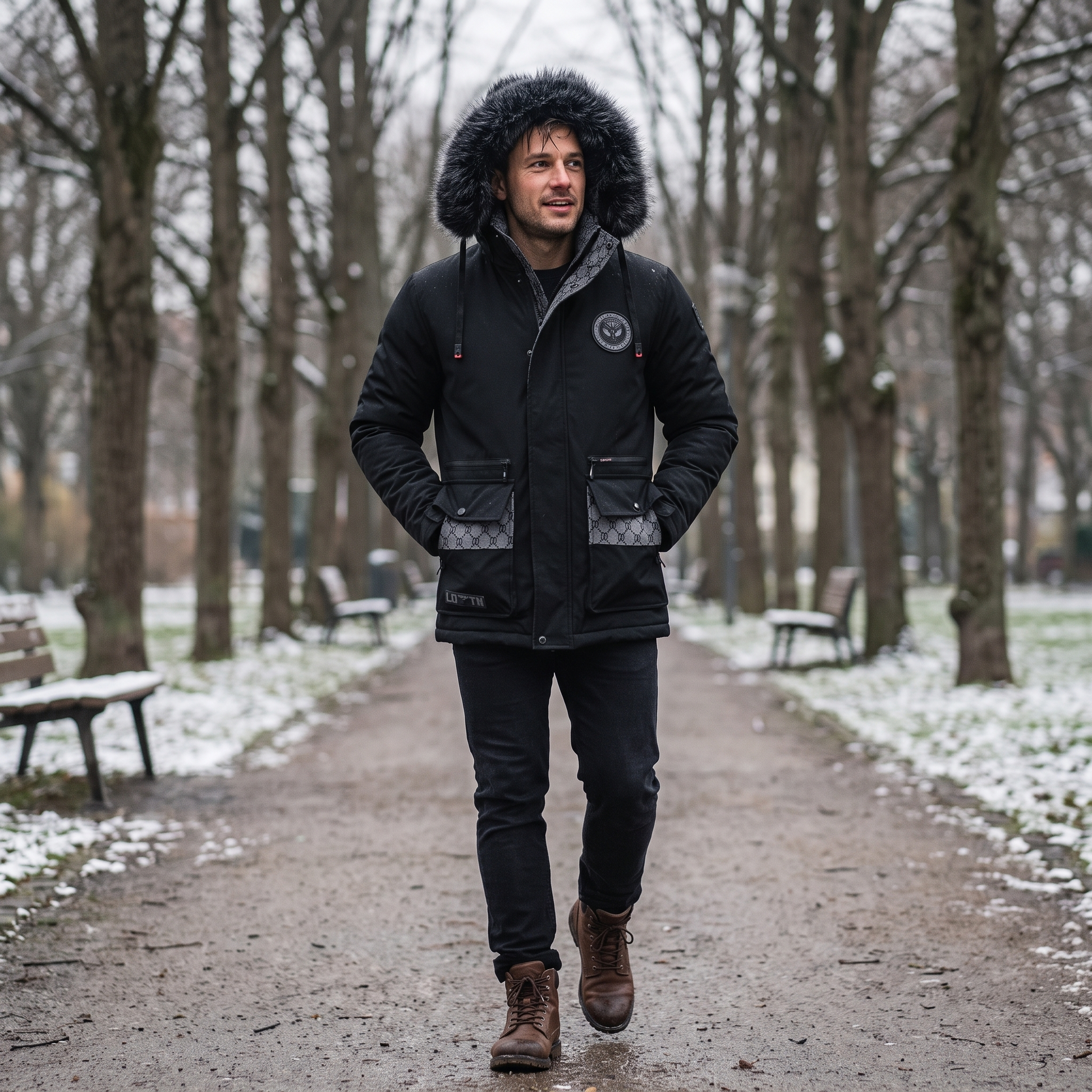 Winter Parka Herren – Im Einsatz draußen