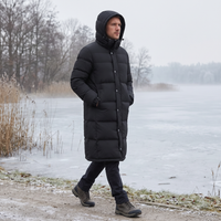 Men's Long Down Jacket - 85% Duck Down - Waterproof & Windproof