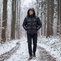 Men's Puffer Jacket - 80% Duck Down Fill - Detachable Hood
