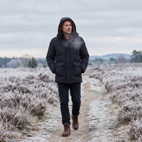 Men's Winter Jacket - Waterproof & Windproof - Removable Hood