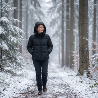 Women's Puffer Jacket - Waterproof & Windproof - Lightweight with Hood