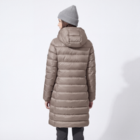 Women's Long Winter Coat - Waterproof & Windproof Down - Lightweight with Hood