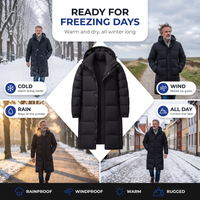 Men's Long Down Jacket - 85% Duck Down - Waterproof & Windproof