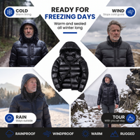 Men's Puffer Jacket - 80% Duck Down Fill - Detachable Hood