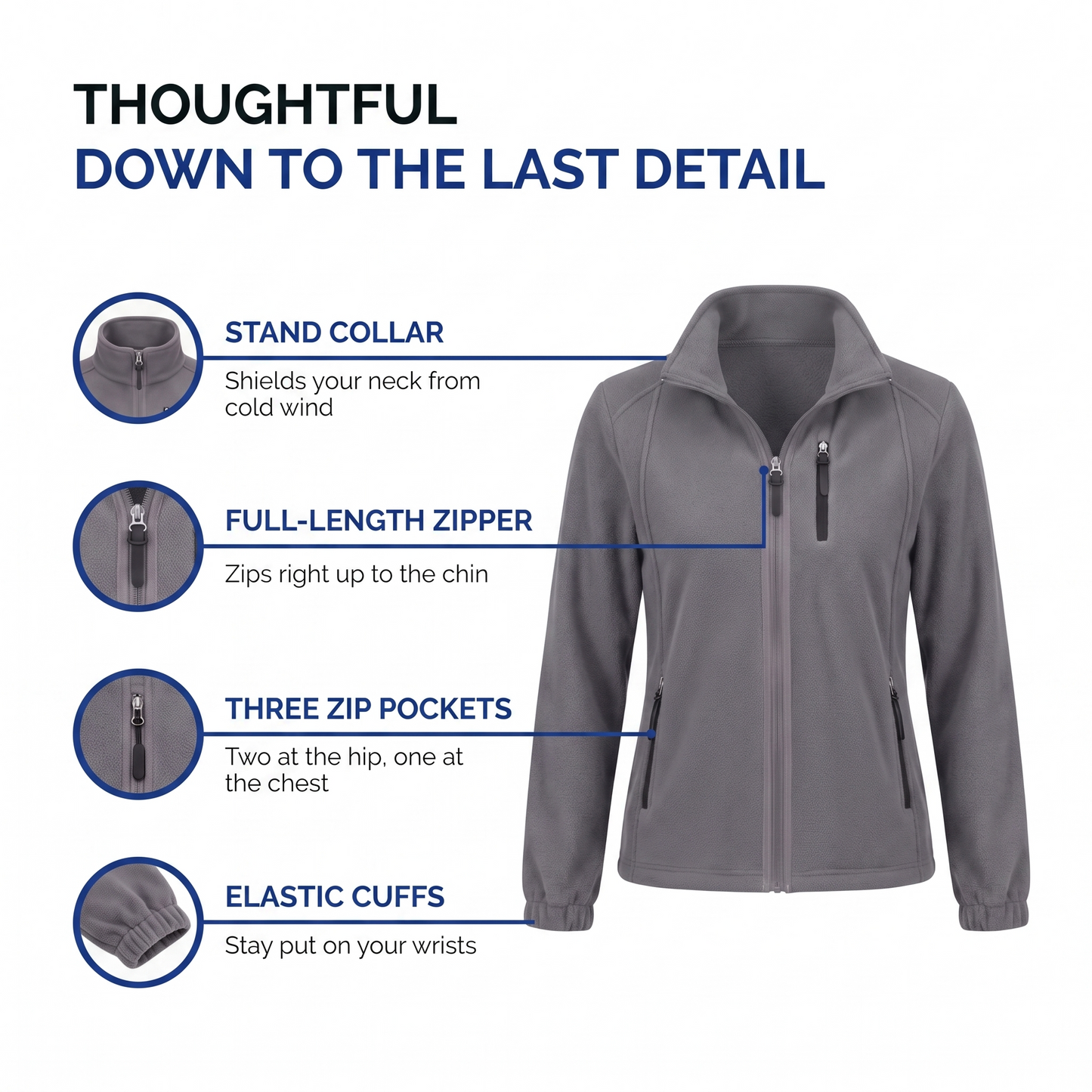 womens fleece jacket - view 3