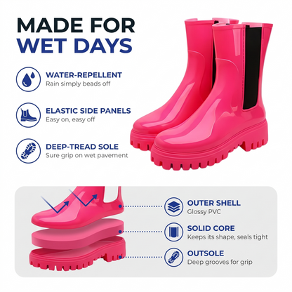 womens rubber rain boots - view 3