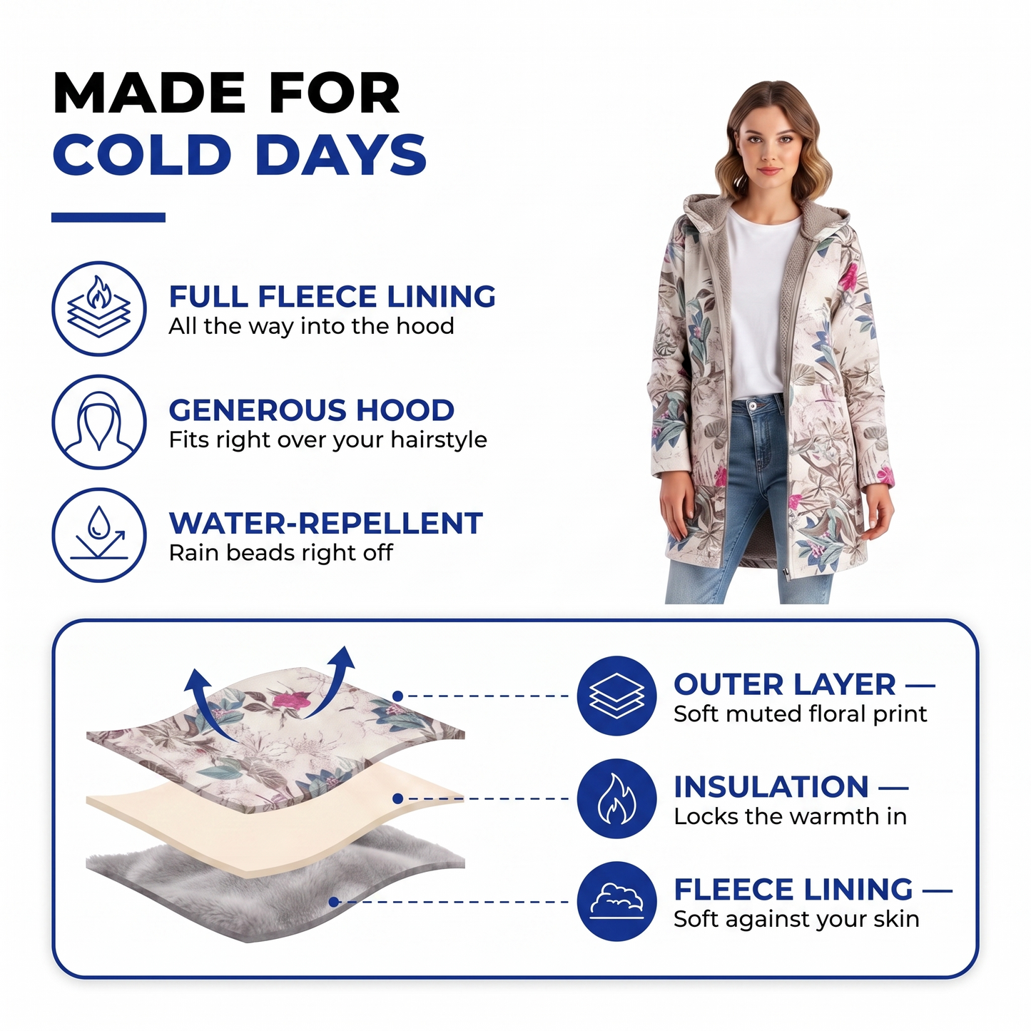 womens hooded winter jacket - view 2