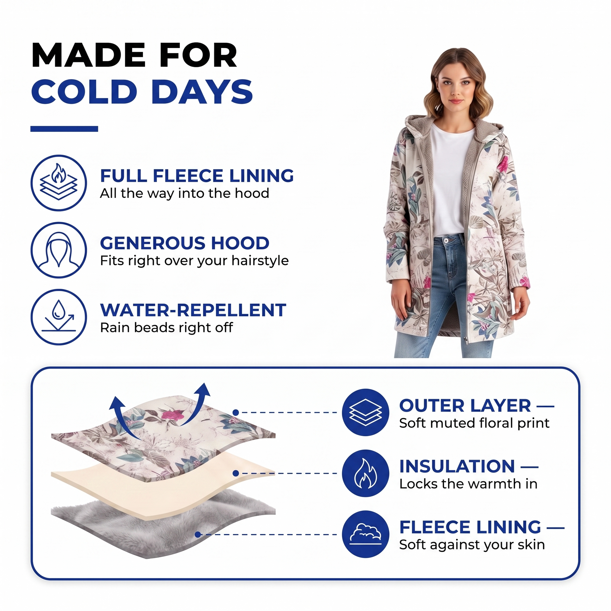 womens hooded winter jacket - view 2