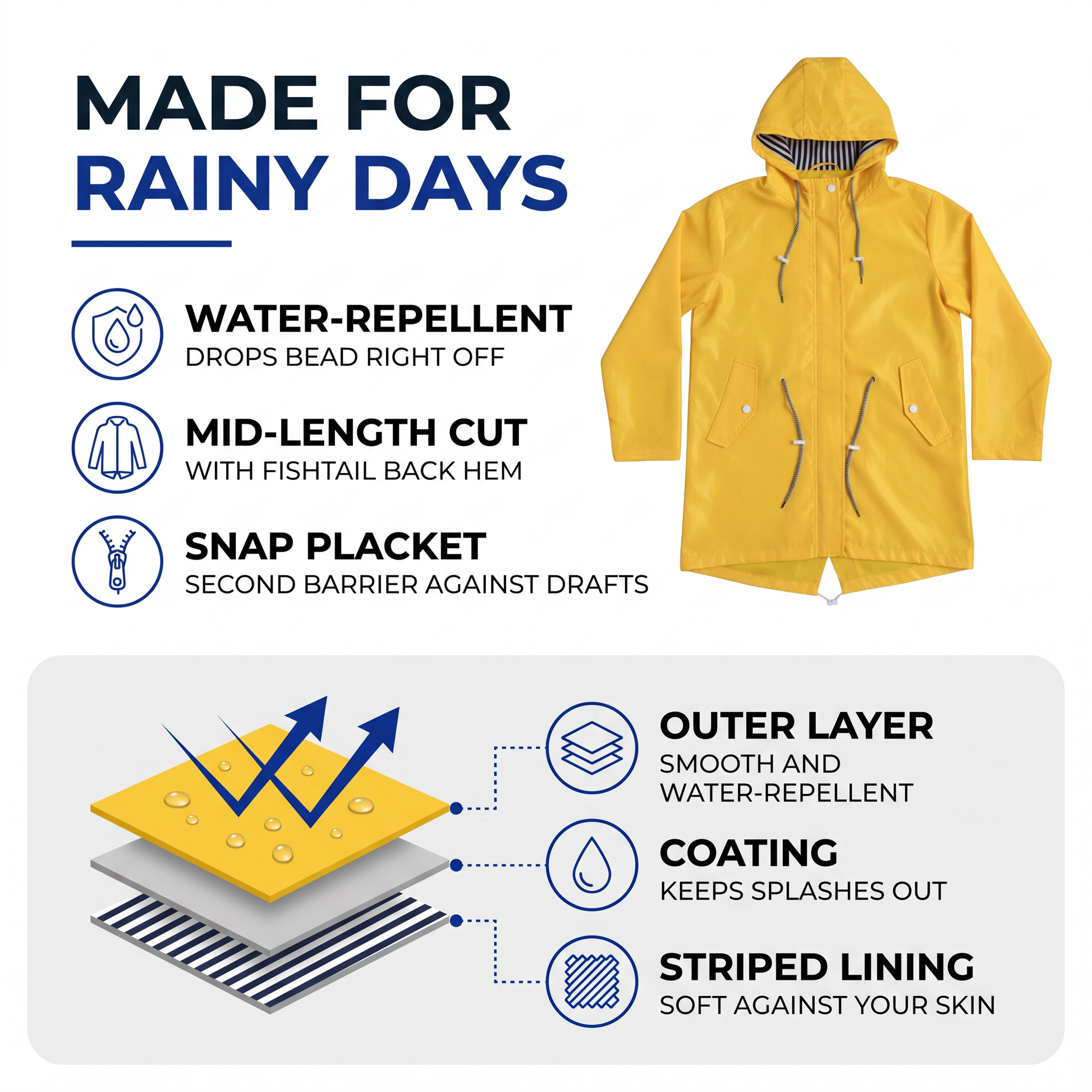 women's rain jacket with hood - view 2