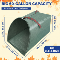 Leaf Collector Bag - 60 Gallon Dustpan-Style Opening - Foldable & Tear-Resistant