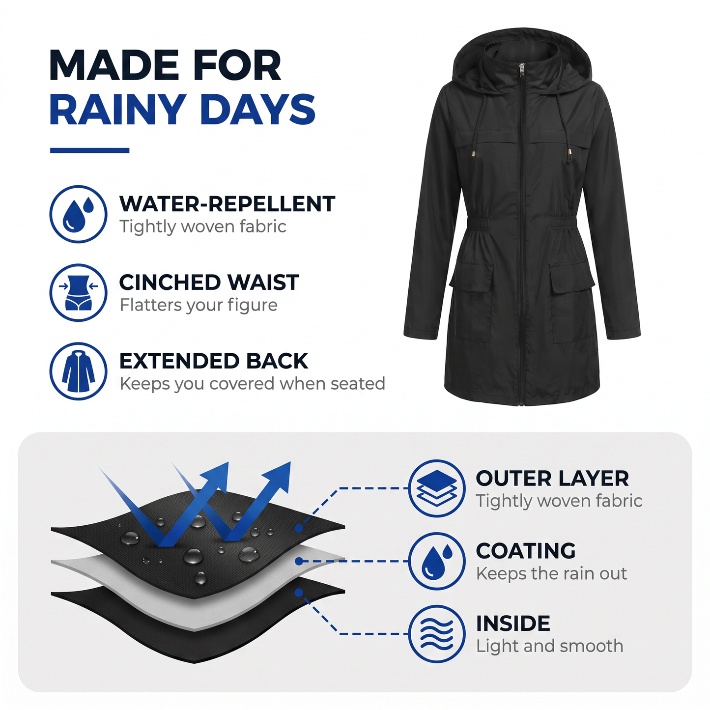 rain jacket with hood women - view 2