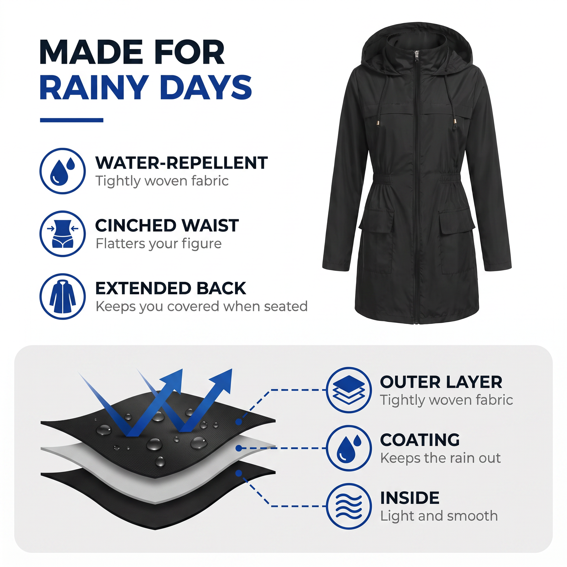 rain jacket with hood women - view 2