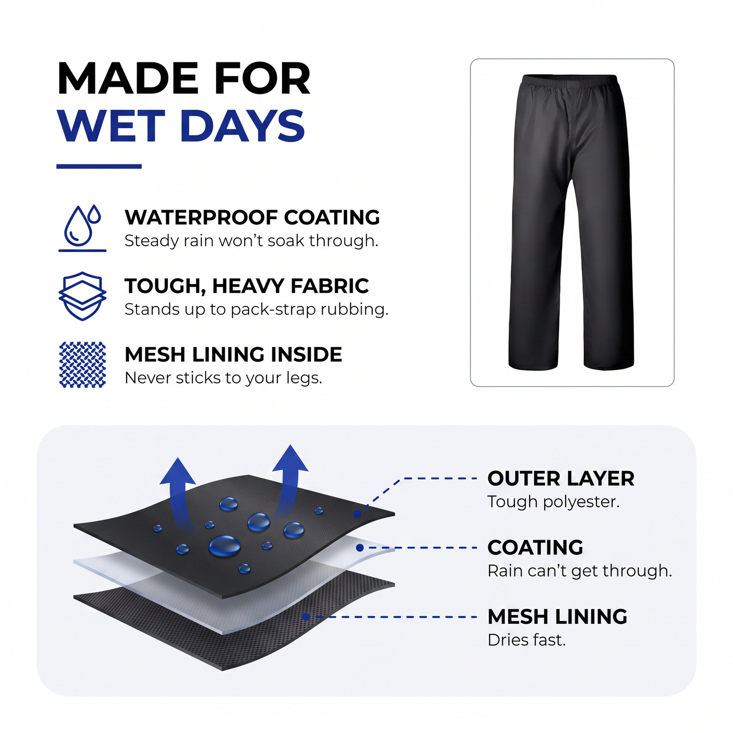 rain pants men - view 2