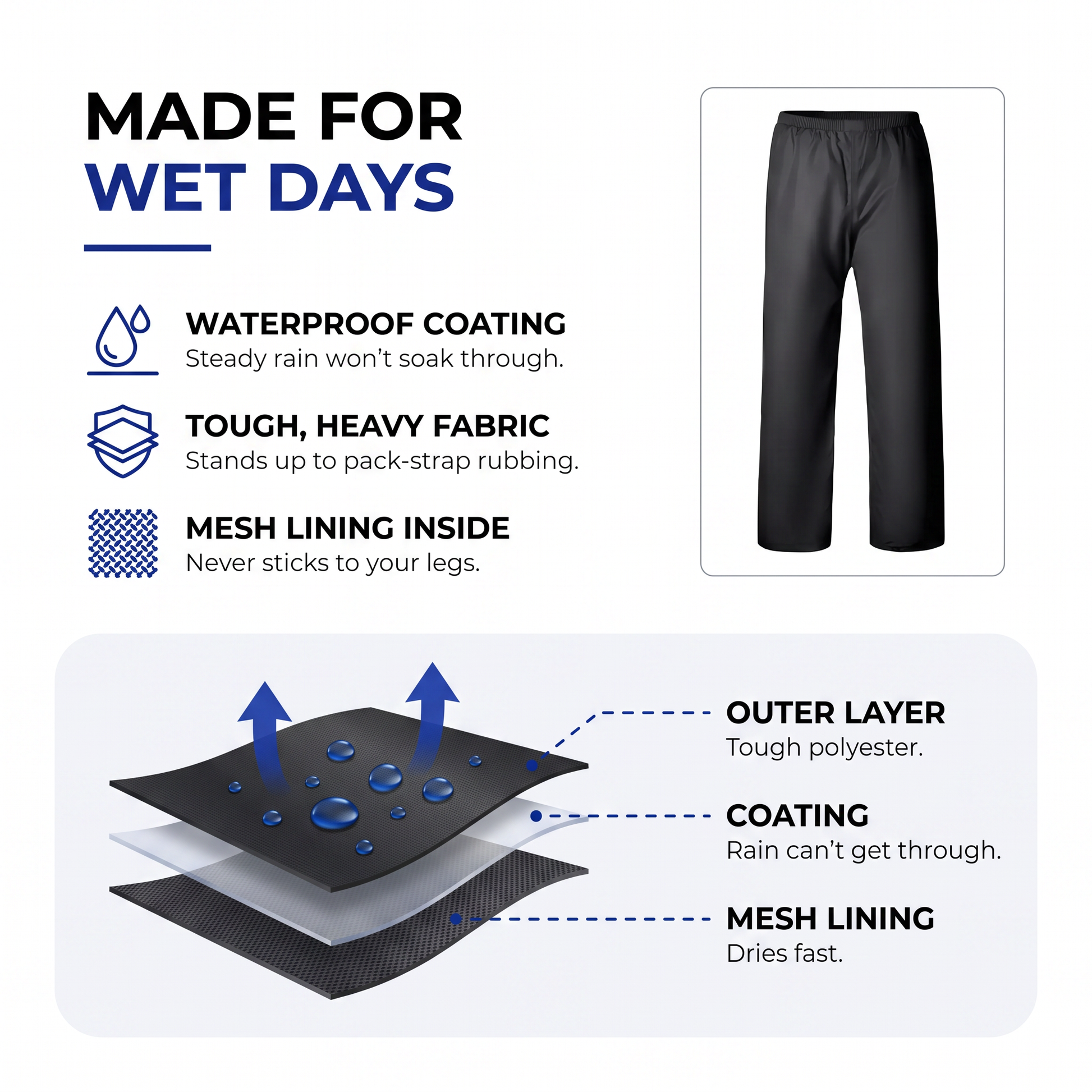 rain pants men - view 2