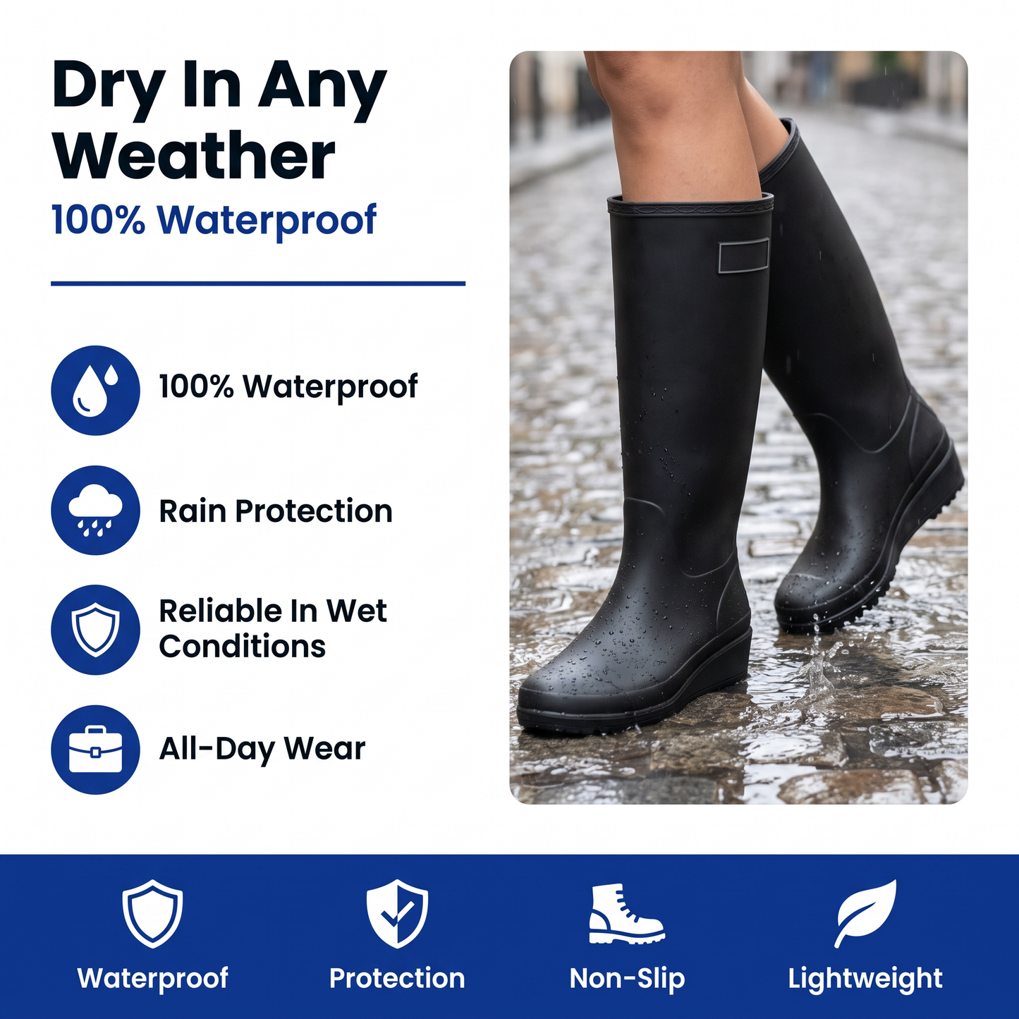 rubber rain boots womens - view 3