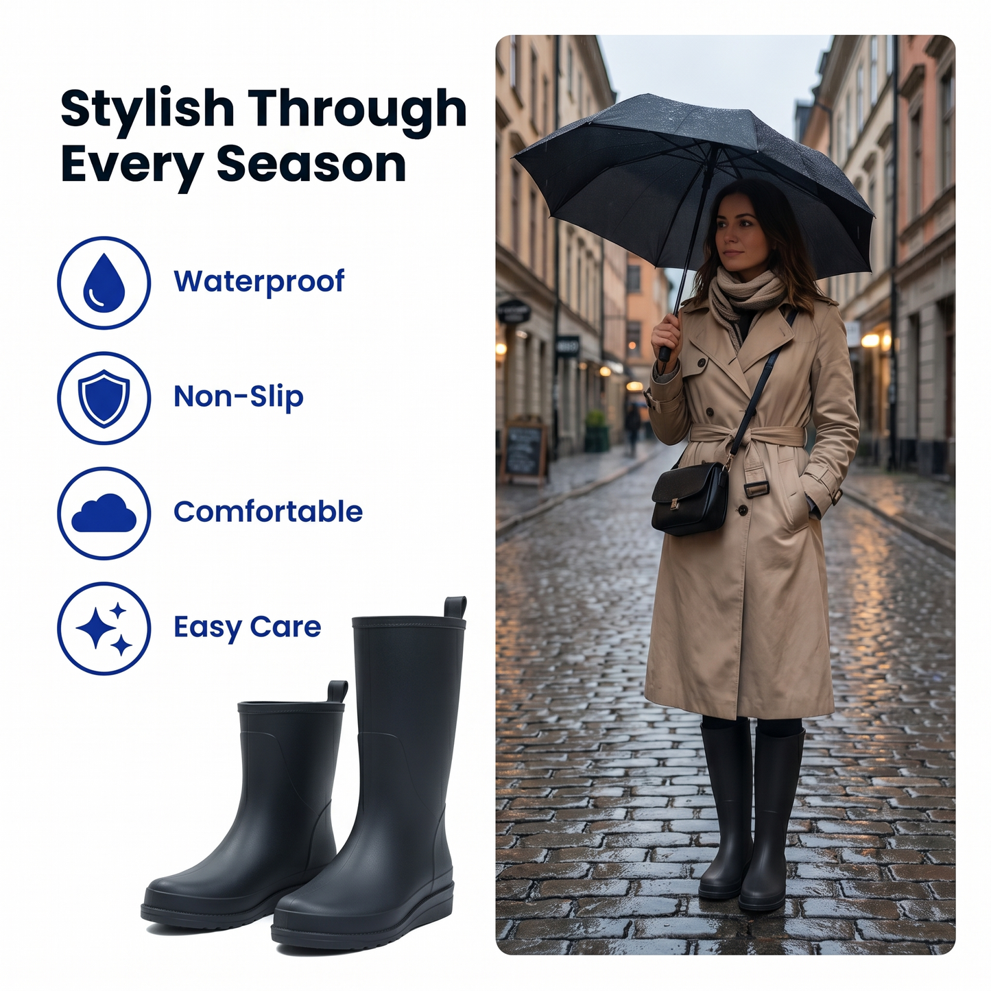 rubber rain boots womens - view 4