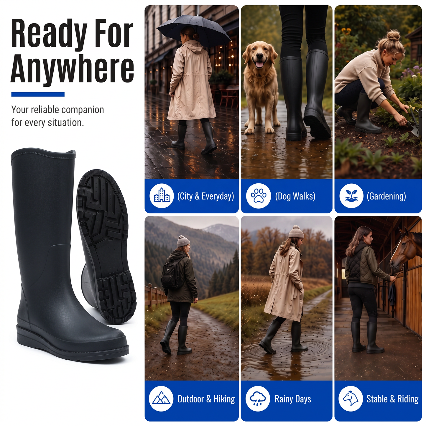 rubber rain boots womens - view 7