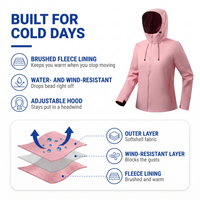 Women's Softshell Jacket - Water-Resistant & Hooded - Fleece Lined