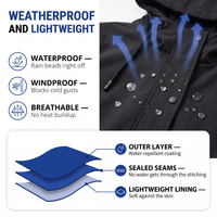Women's Rain Jacket - Waterproof & Windproof - Fleece Lined