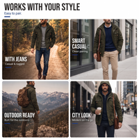 Men's Waterproof Field Jacket - Windproof & Fleece-Lined - Multi-Pocket Design