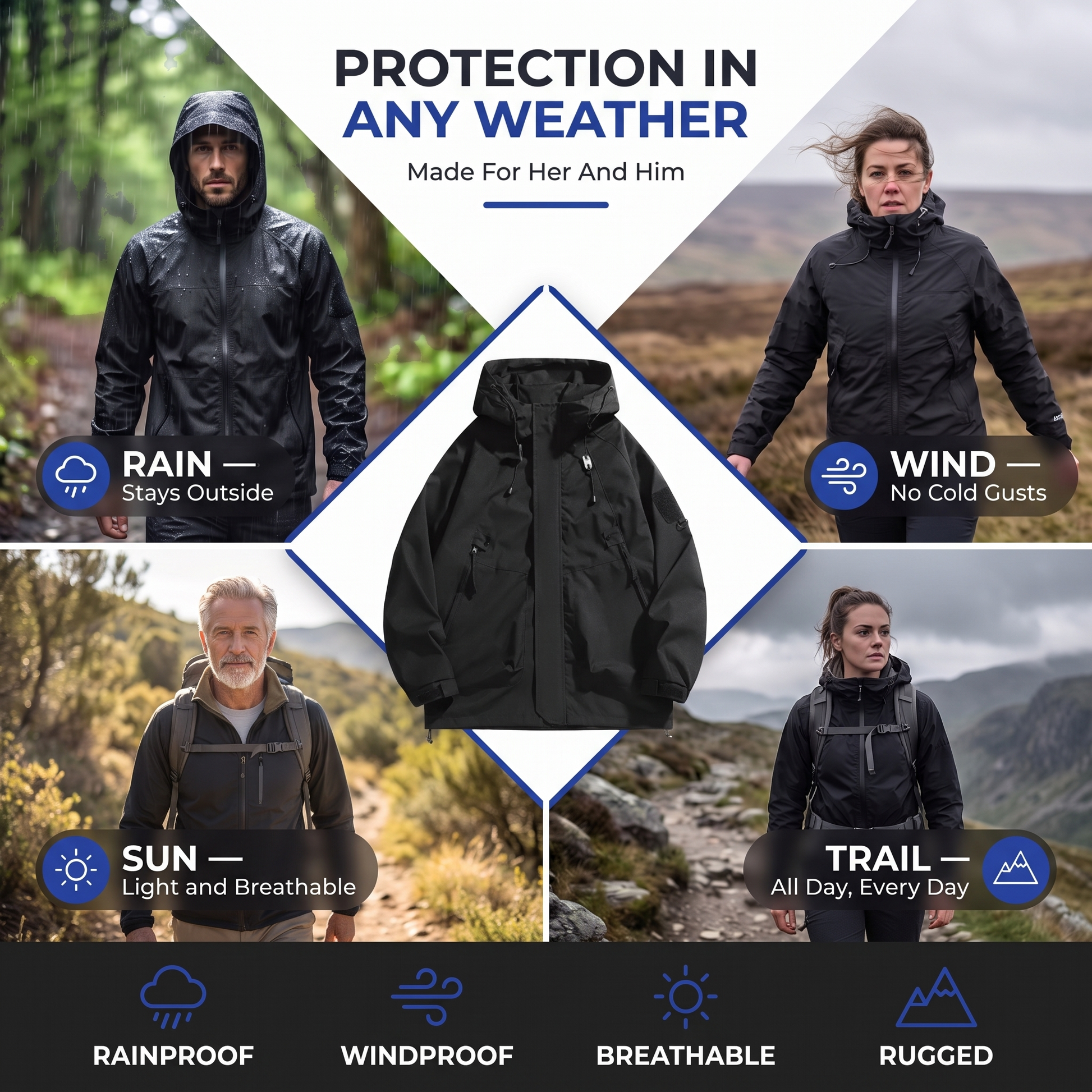 waterproof rain jacket - view 4