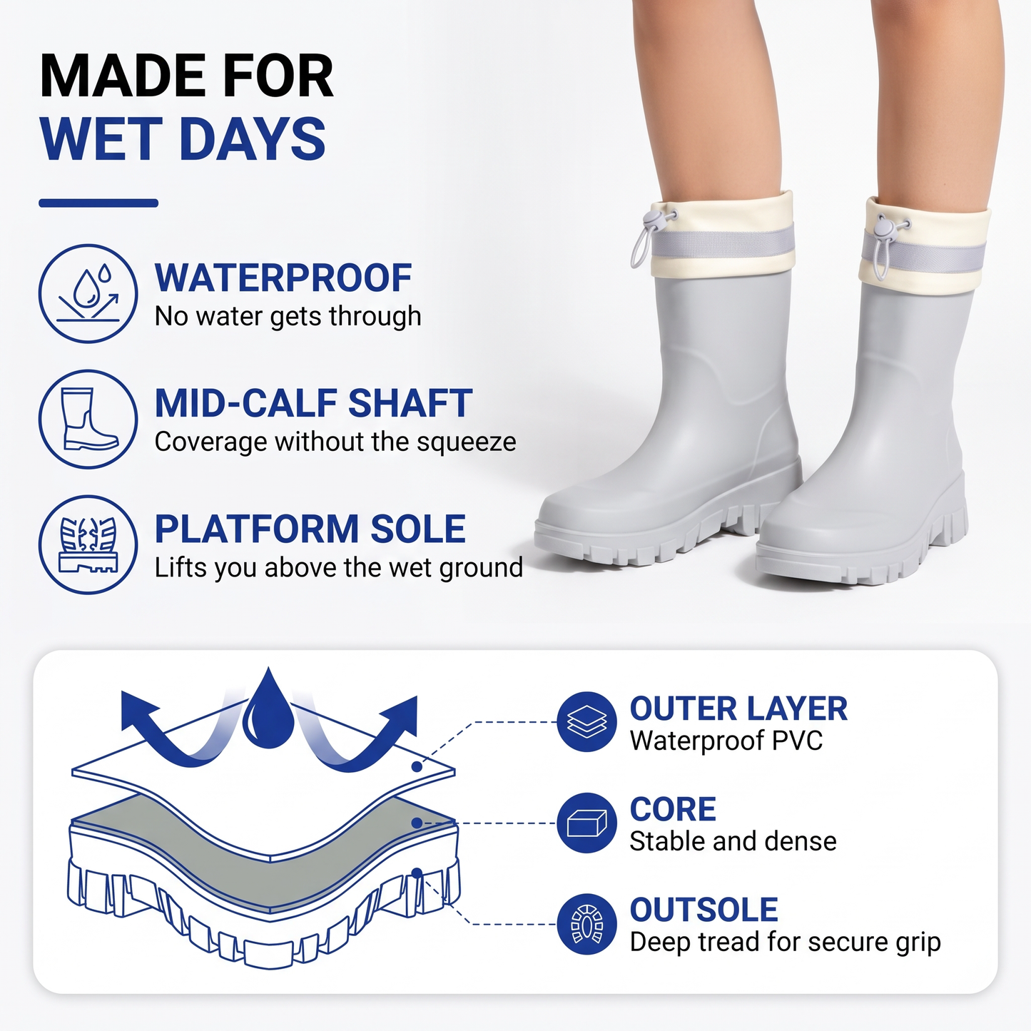 women's rain boots - view 2