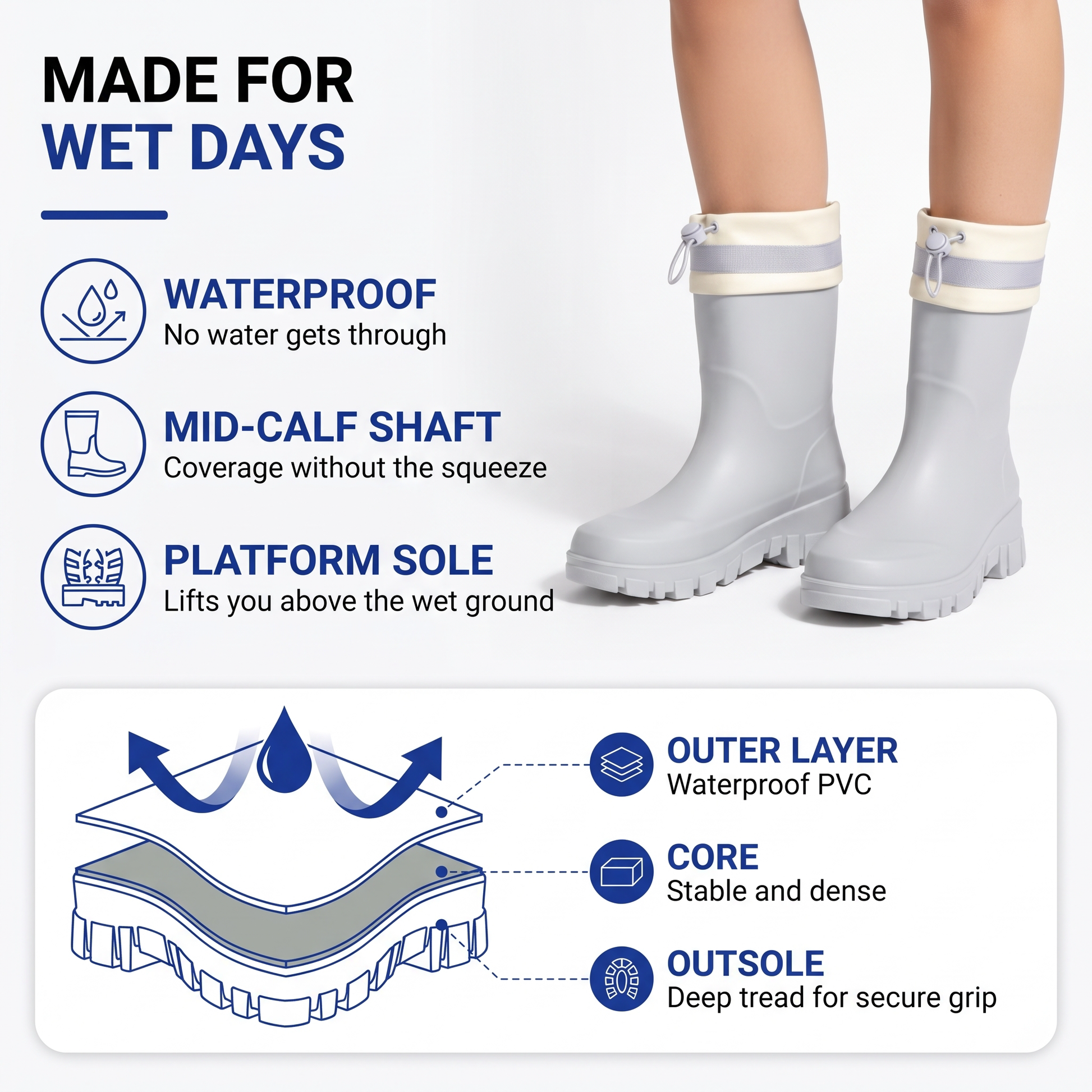 women's rain boots - view 2