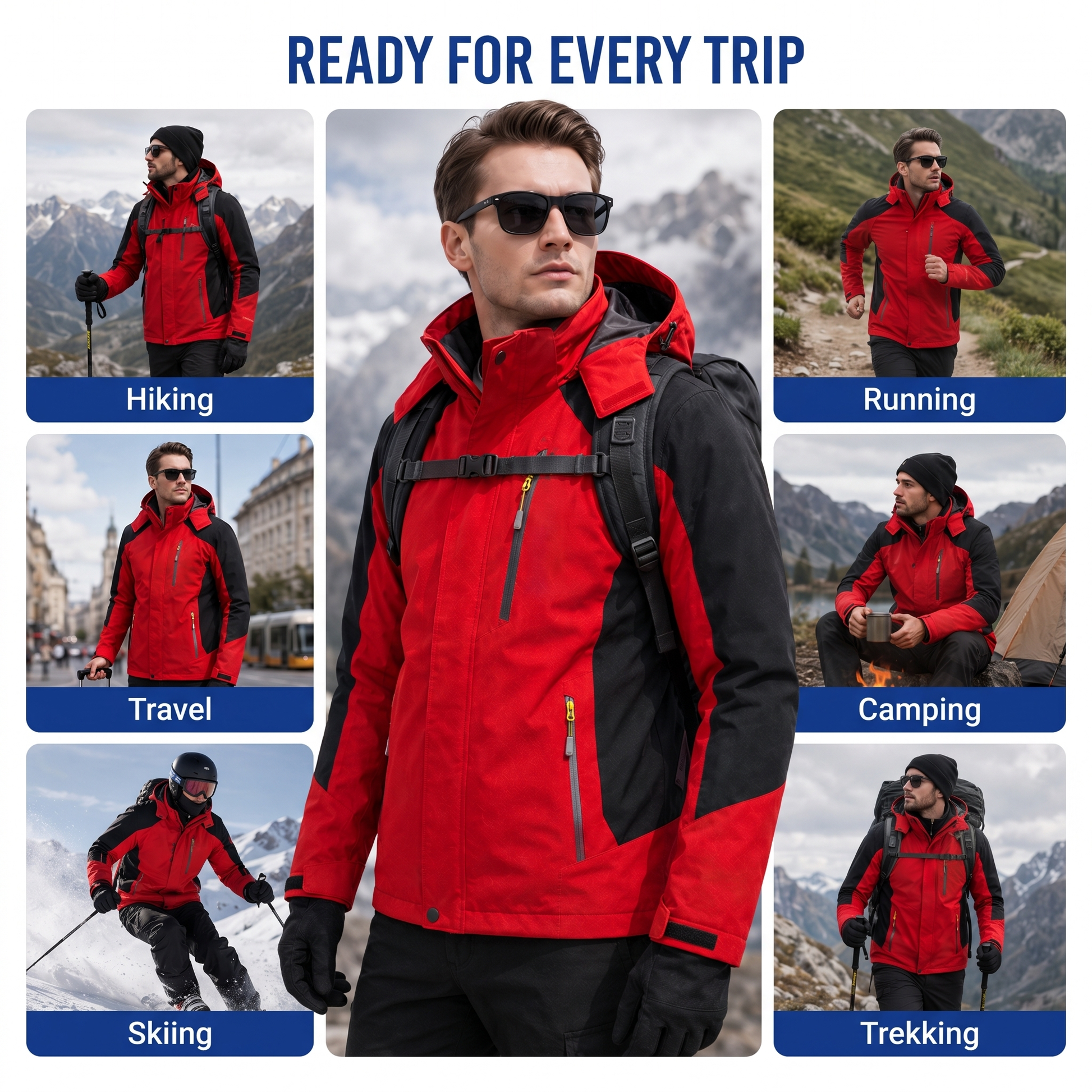 mens waterproof rain jacket - view 5