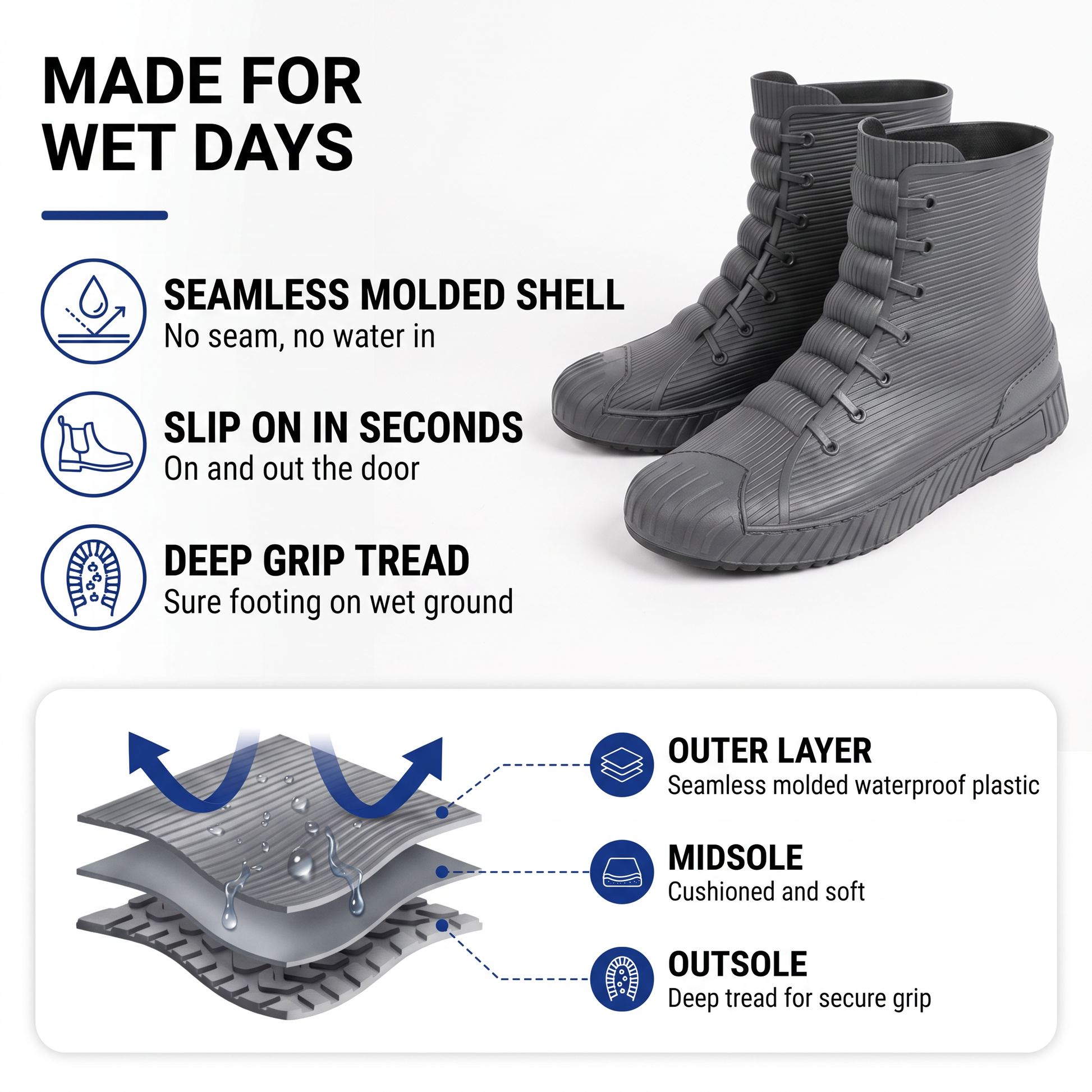 rain boots women - view 2