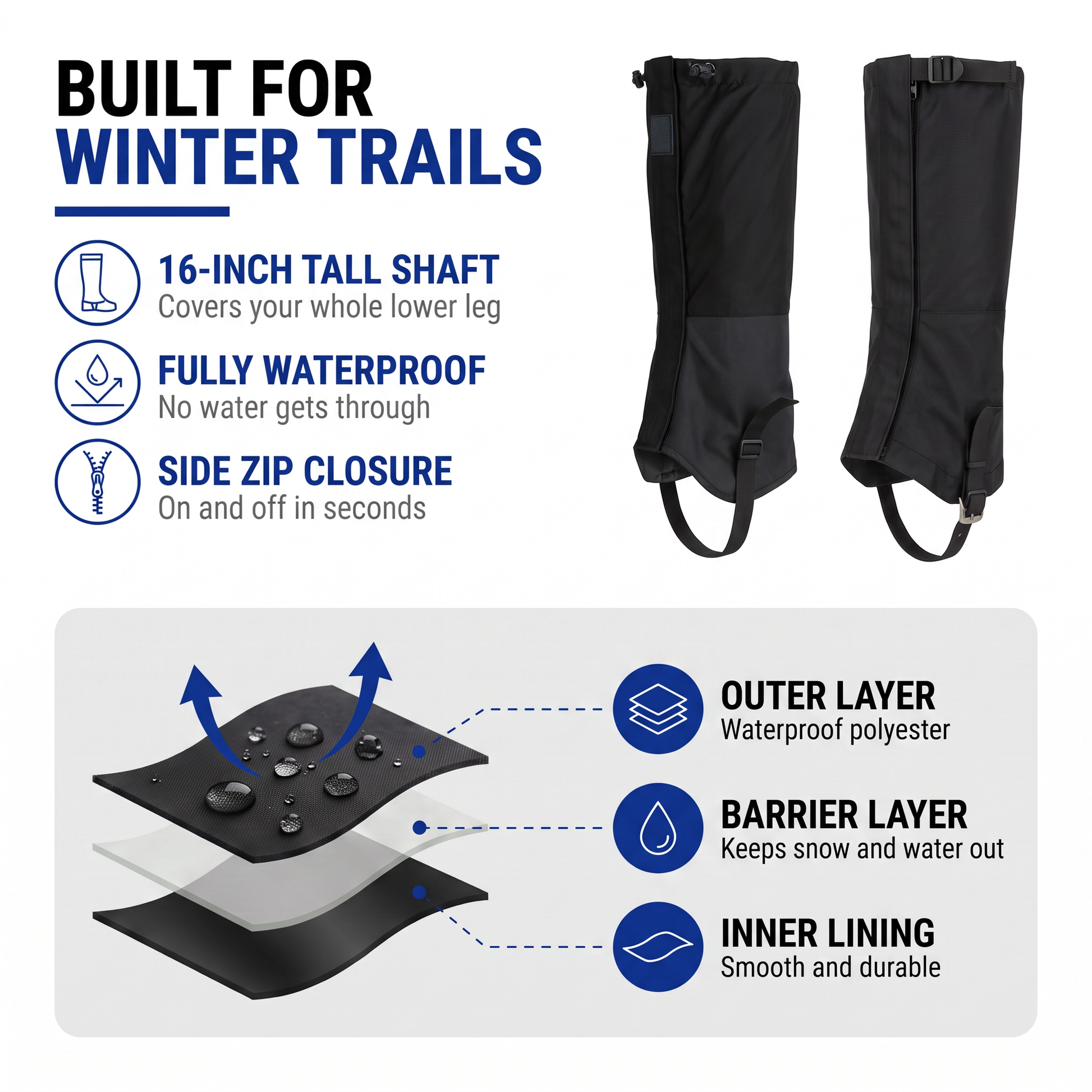 snow gaiters - view 2