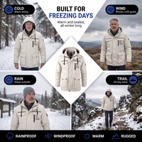 Men's Winter Jacket - Waterproof & Windproof - Removable Hood