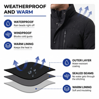 Men's Winter Jacket - Waterproof & Windproof - Removable Hood