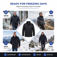 Men's Winter Jacket - Waterproof & Windproof - Removable Hood