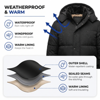 Men's Winter Jacket - Waterproof & Windproof - Fleece-Lined