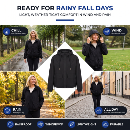 waterproof jacket women with hood - view 2