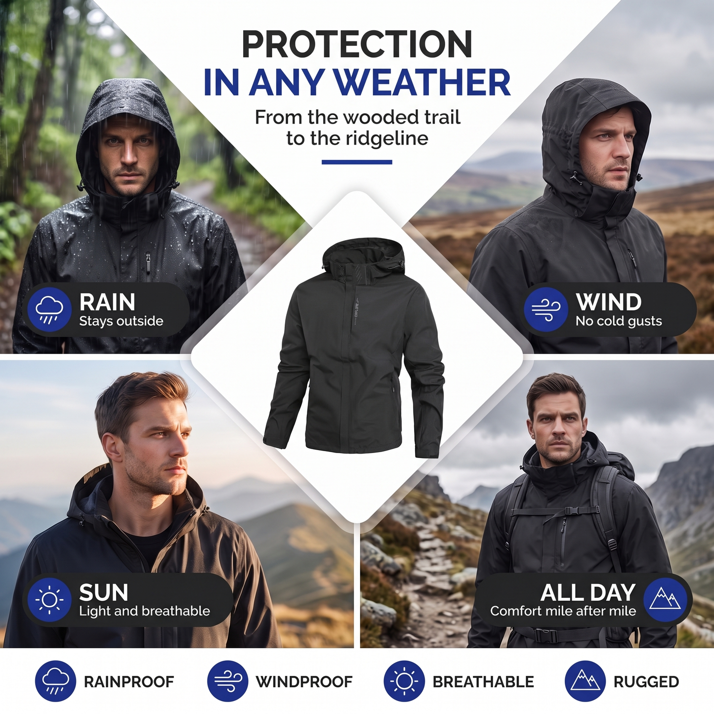 mens rain jacket - view 5