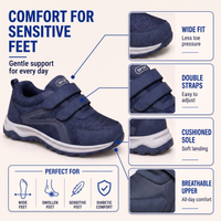 Orthopedic Shoes for Men - Wide Toe Box - Adjustable Velcro Straps