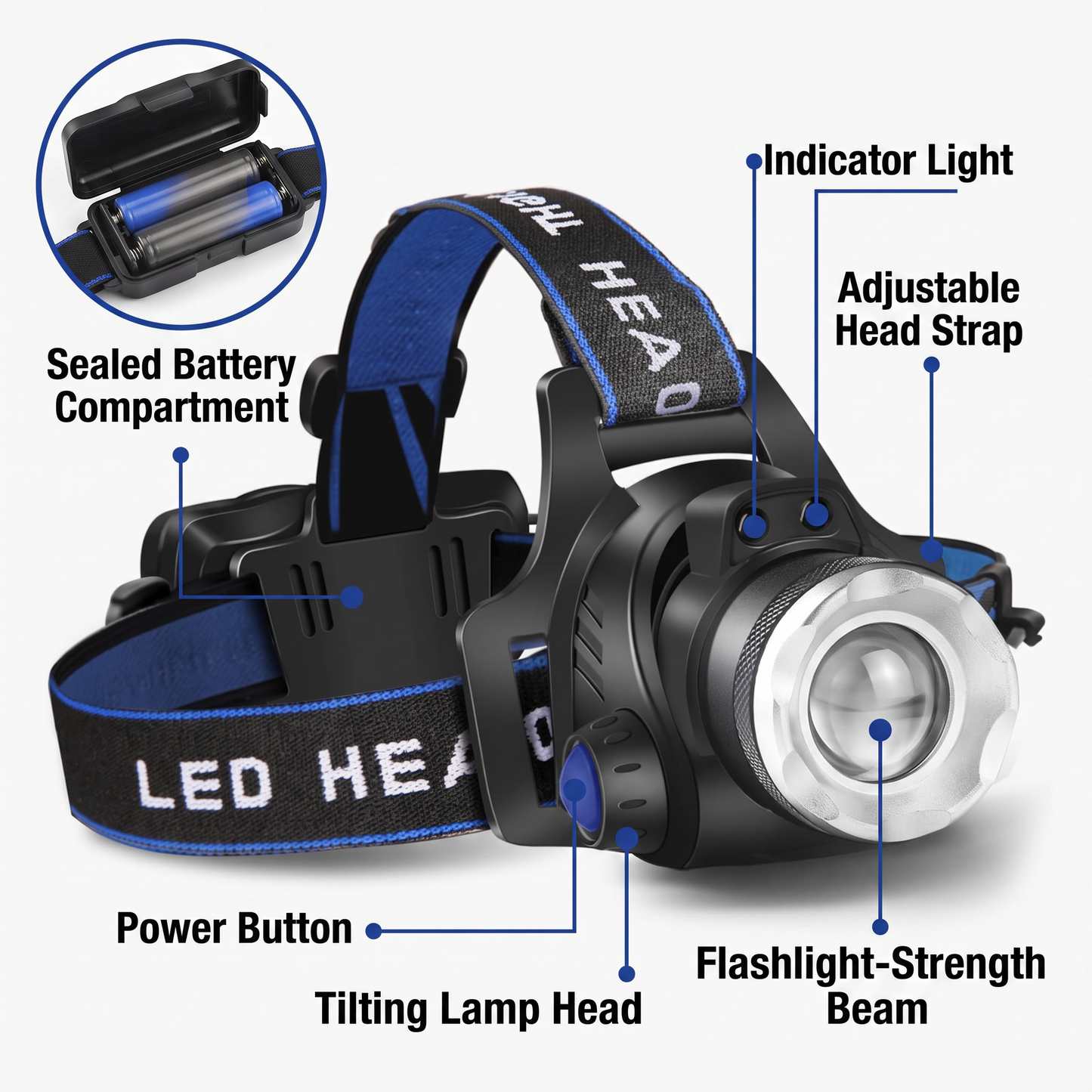 rechargeable headlamp - view 3