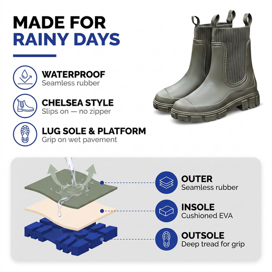 rubber rain boots for women - view 2