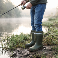 Men's Rubber Fishing Boots for the Bank – Mid-Calf, No Seams