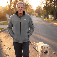 Men's Fleece Jacket for Dog Walks – Windproof – Zip Pockets