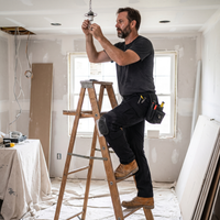 Men's Electrician Work Pants – 10 Pockets for Tools – Reinforced Knees