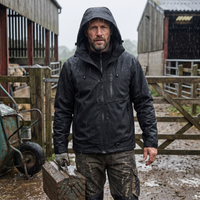 Men's Work Rain Jacket with Zip-Out Fleece