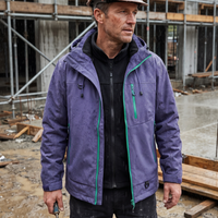 Men's Construction Rain Jacket – Waterproof with Removable Fleece