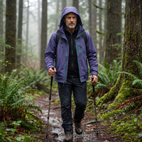 Men's Hiking Rain Jacket with Fleece Liner