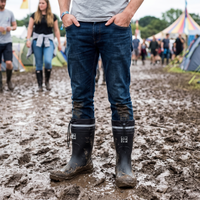 Men's Festival Rain Boots – Seamless Rubber – Drawstring Collar