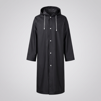 Men's Long Raincoat - Waterproof & Hooded - Unisex Fit