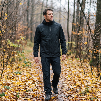 Men's Rain Jacket - Waterproof & Windproof - Removable Hood