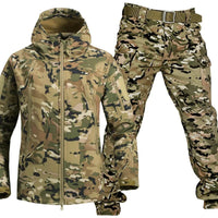 Tactical Jacket and Pants Set - Adjustable Hood - Belt Included